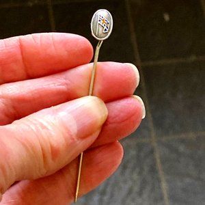 Antique signed sterling Union Jack tie or lapel pin